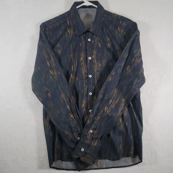 GOOD MAN BRAND Long Sleeve Button Up Shirt Size Small Black / Orange Top NWOT - Picture 6 of 16